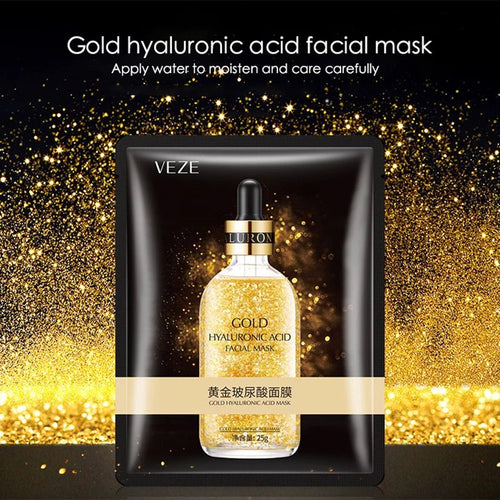 24K Gold Hyaluronic Acid Face Mask Firming Moisturizing Hydrating Beauty skincare Sheet Masks Facial Mask Face Care - Zenvia goods & retreat