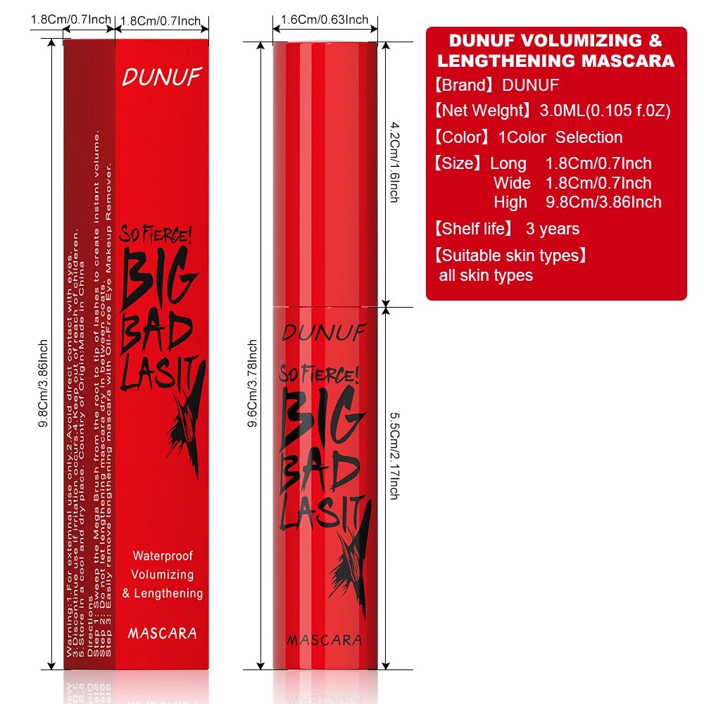 DUNUF 1 Pcs Long Lasting Mascara Thin Thick Waterproof Curl does not Easily Stain Sweat-proof and Non-smudging Beginner Friendly - Zenvia goods & retreat