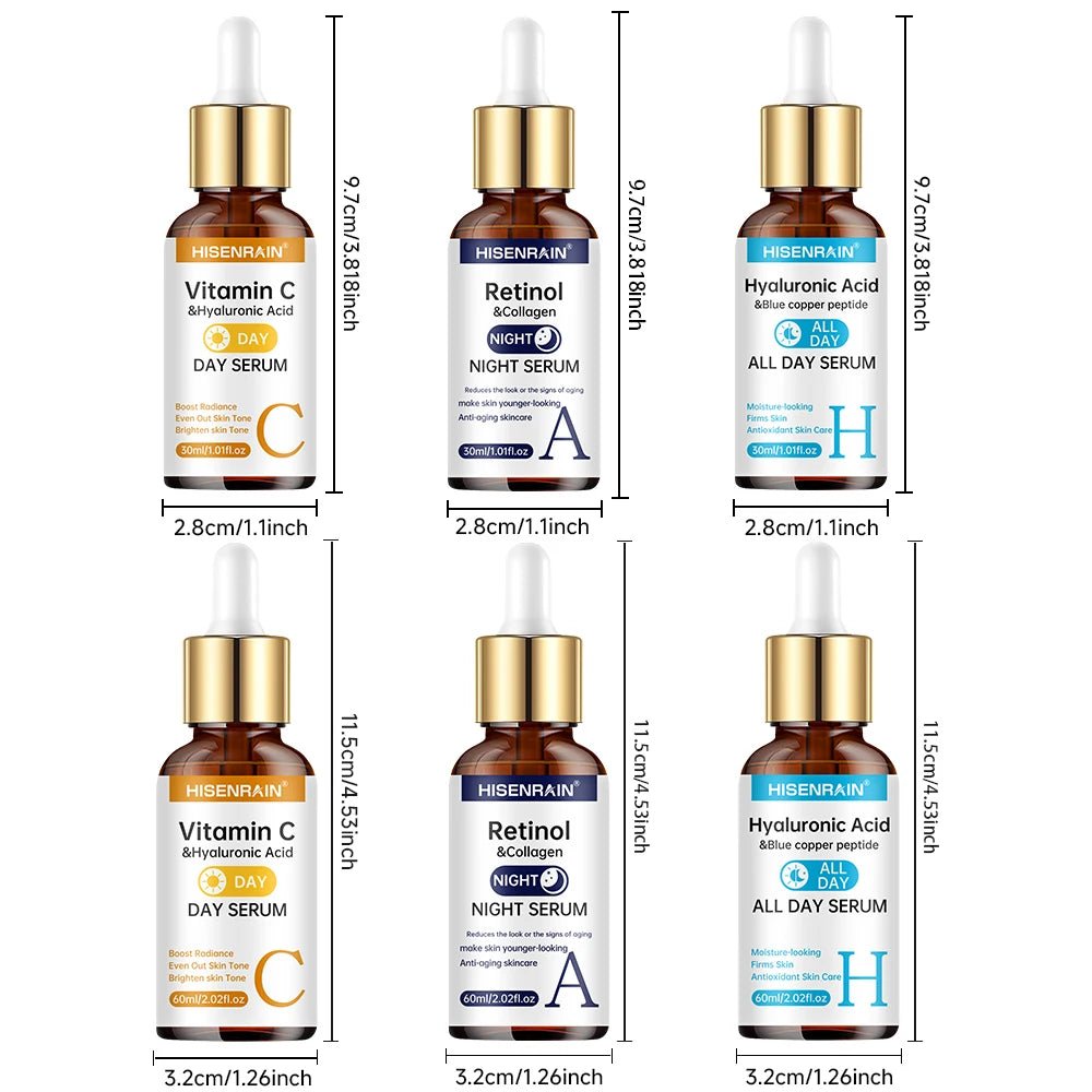 HISENRAIN Vitamin C + Retinol + Hyaluronic Acid Serum Duo | Anti-Aging Brightening & Hydration Combo | For All Skin Type. - Zenvia goods & retreat
