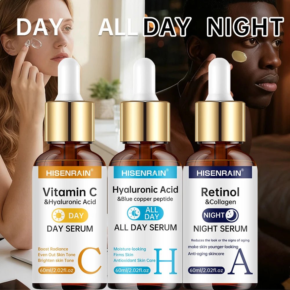 HISENRAIN Vitamin C + Retinol + Hyaluronic Acid Serum Duo | Anti-Aging Brightening & Hydration Combo | For All Skin Type. - Zenvia goods & retreat