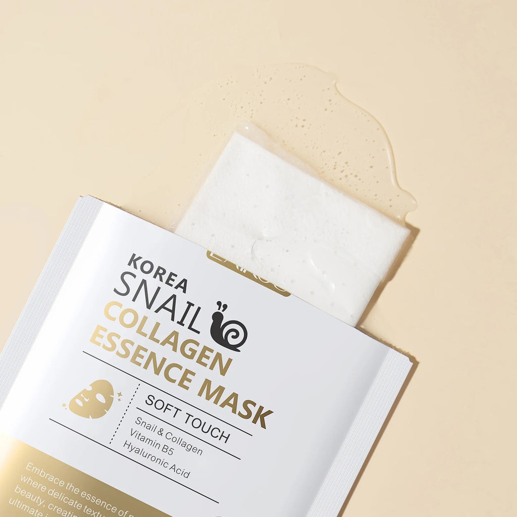 LAIKOU Korea Snail Collagen Essence Mask Hydrating Sheet Mask Anti-Wrinkle Face Mask Firming Skin Care 25g*20pcs - Zenvia goods & retreat