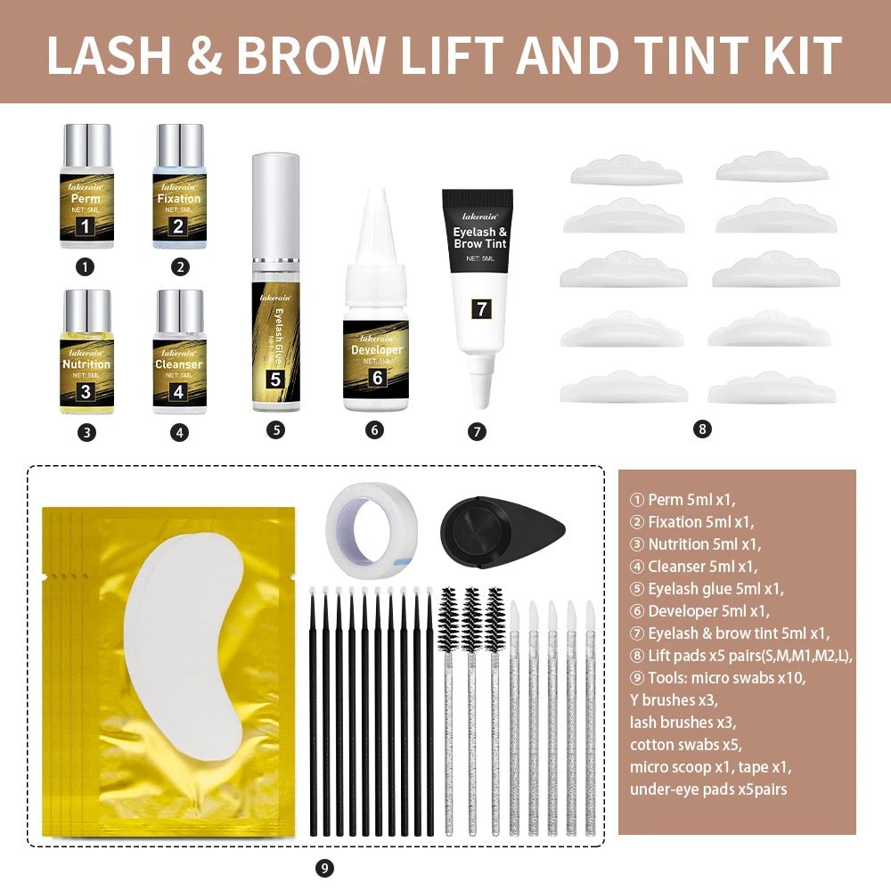 Pro Lash And Brow Tinting Kit For Lash Brow Lift Perm Fixation Setting Curled Lashes Long-lasting Set 4-6 Weeks Lash Curler Perm - Zenvia goods & retreat