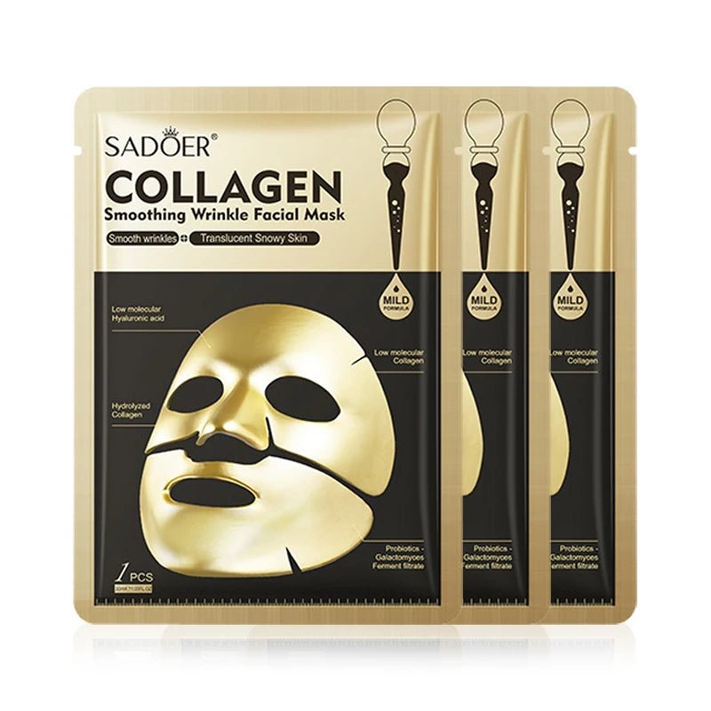 SADOER Golden Collagen Facial Masks Moisturizing Anti-Aging Anti Wrinkles Face Mask Sheet Collagen Masks Skin Care Product - Zenvia goods & retreat