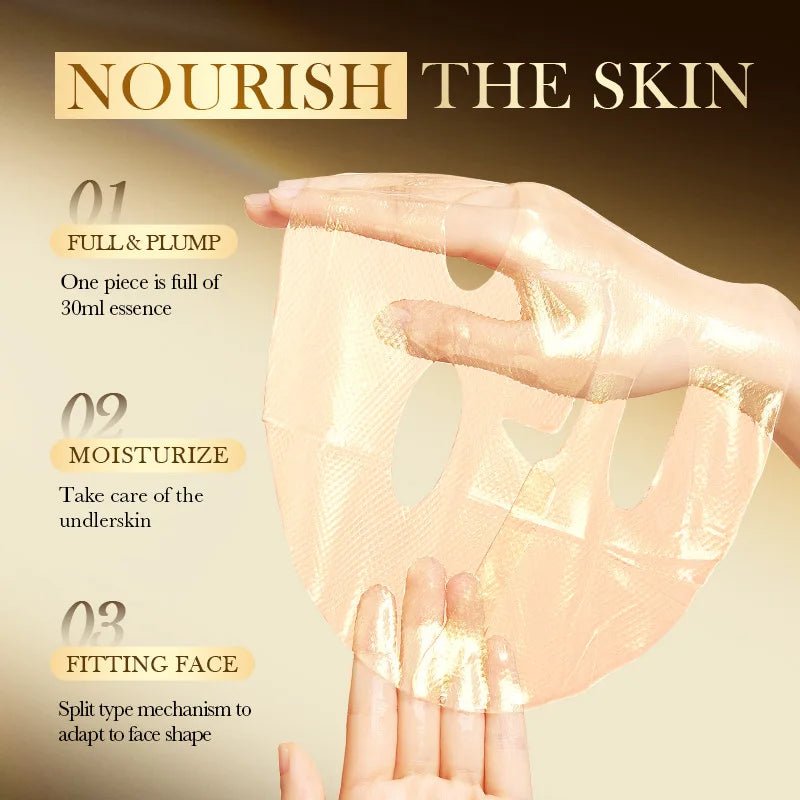 SADOER Golden Collagen Facial Masks Moisturizing Anti-Aging Anti Wrinkles Face Mask Sheet Collagen Masks Skin Care Product - Zenvia goods & retreat