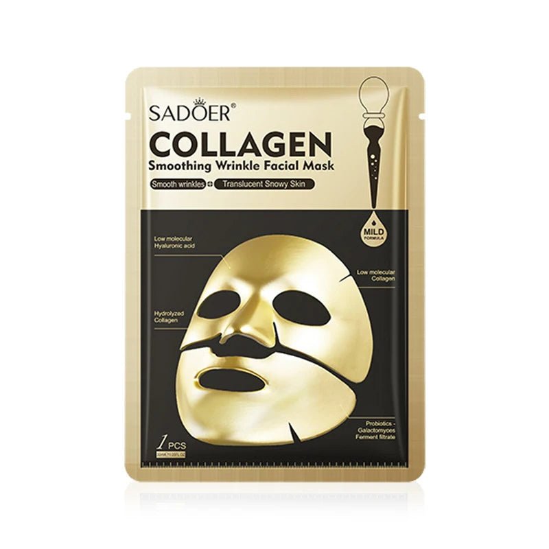 SADOER Golden Collagen Facial Masks Moisturizing Anti-Aging Anti Wrinkles Face Mask Sheet Collagen Masks Skin Care Product - Zenvia goods & retreat