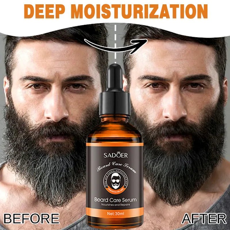 SADOER Men's Beard Oil Care and Beauty Kit, deeply moisturizing, rich in nutrients, intensive hair essence, smooth and styled - Zenvia goods & retreat